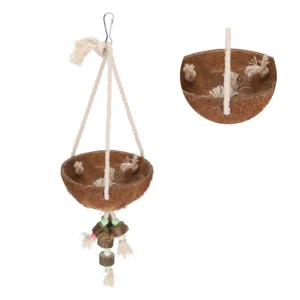 Coconut Shell Swing for Bird Cage