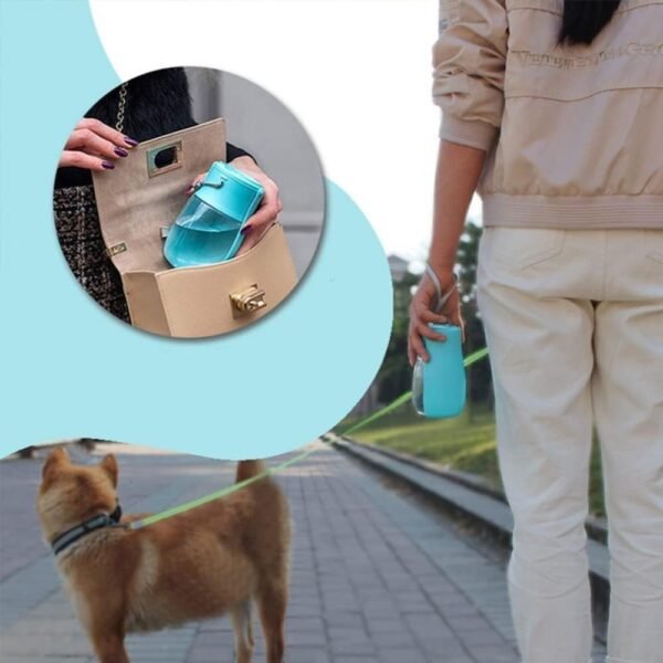 Dog Travel Water Bottle Bowl, 350ml Portable Pet Dispenser - Image 2