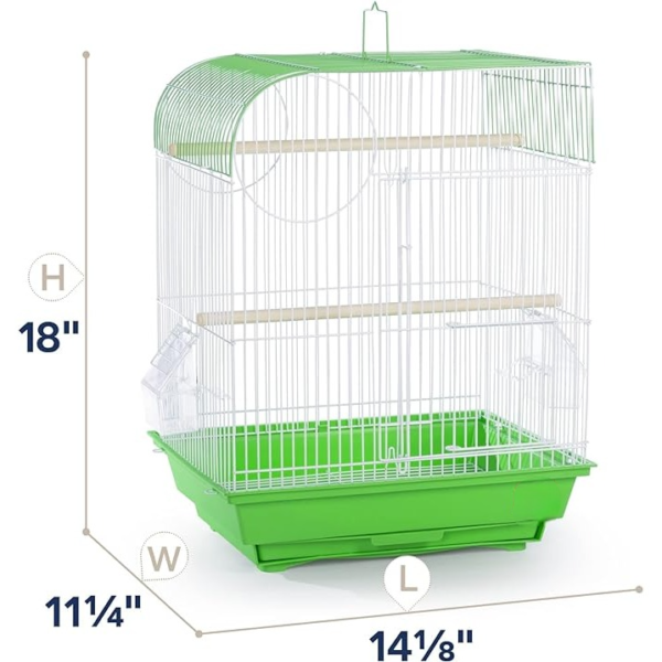 South Beach Flat Top Bird Cage, Lime Green - Image 2