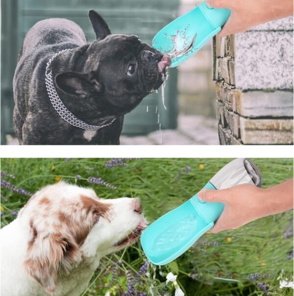 Dog Travel Water Bottle Bowl, 350ml Portable Pet Dispenser - Image 4