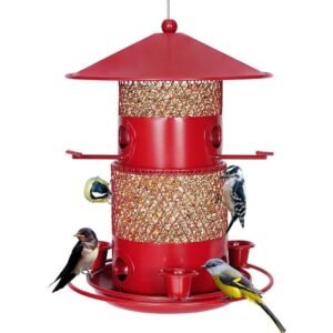 Bird Feeder for Outdoors Hanging, Metal Wild Bird Feeder