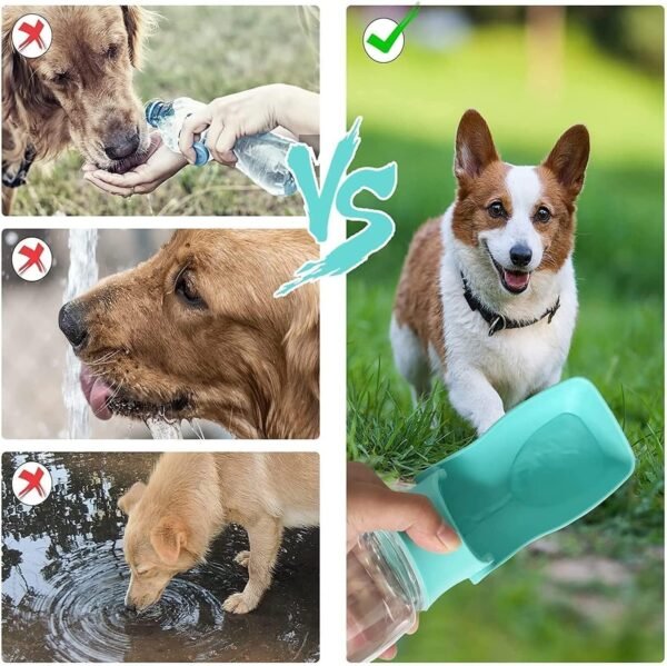 Dog Travel Water Bottle Bowl, 350ml Portable Pet Dispenser - Image 3