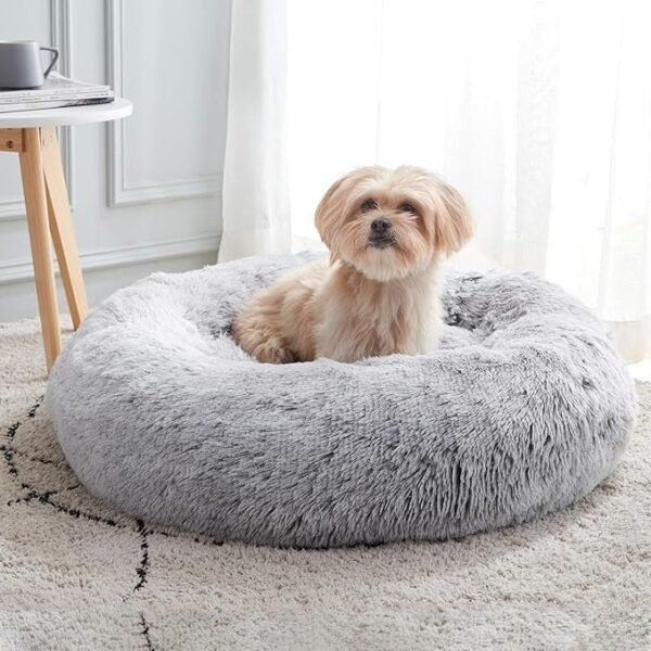 Dog Bed, Anti-Anxiety Donut Cuddler Warming Cozy Soft Round Bed 20.0"L x 20.0"W x 8.0"Th