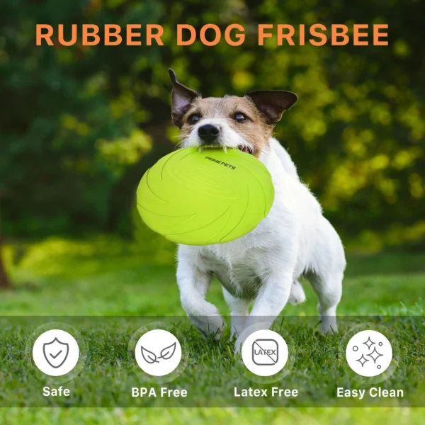 2-Pcs Dog Flying Disc Saucer - Orange and Green - Image 4