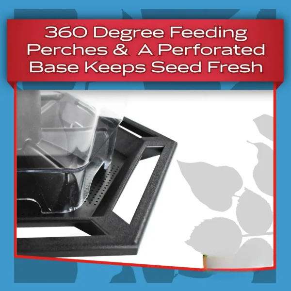 Black Recycled Plastic Hopper Wild Bird Feeder - Image 3