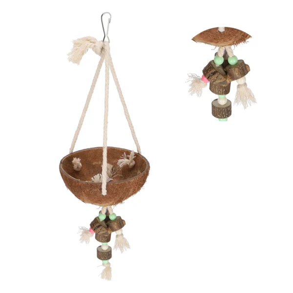 Coconut Shell Swing for Bird Cage - Image 3